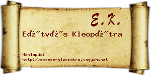 Eötvös Kleopátra névjegykártya